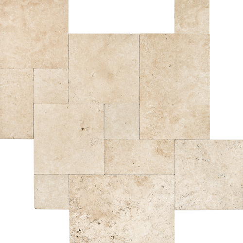 Classic Light																												 Antique Collection French Pattern Tumbled Travertine and Marble