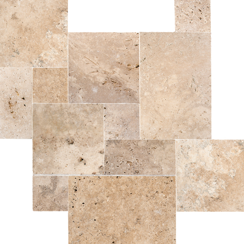 Classic Commercial																												 Antique Collection French Pattern Tumbled Travertine and Marble