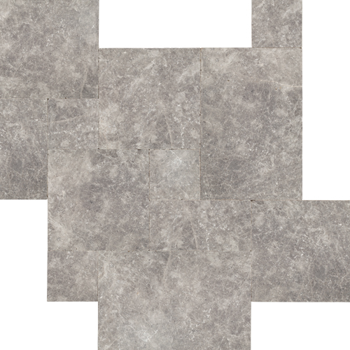 Tundra Blue																												 Antique Collection French Pattern Tumbled Travertine and Marble